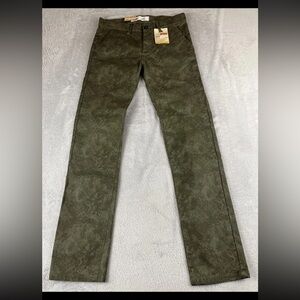 Levis 510 girls green olive haze print skinny jeans size 18 Reg 29x29